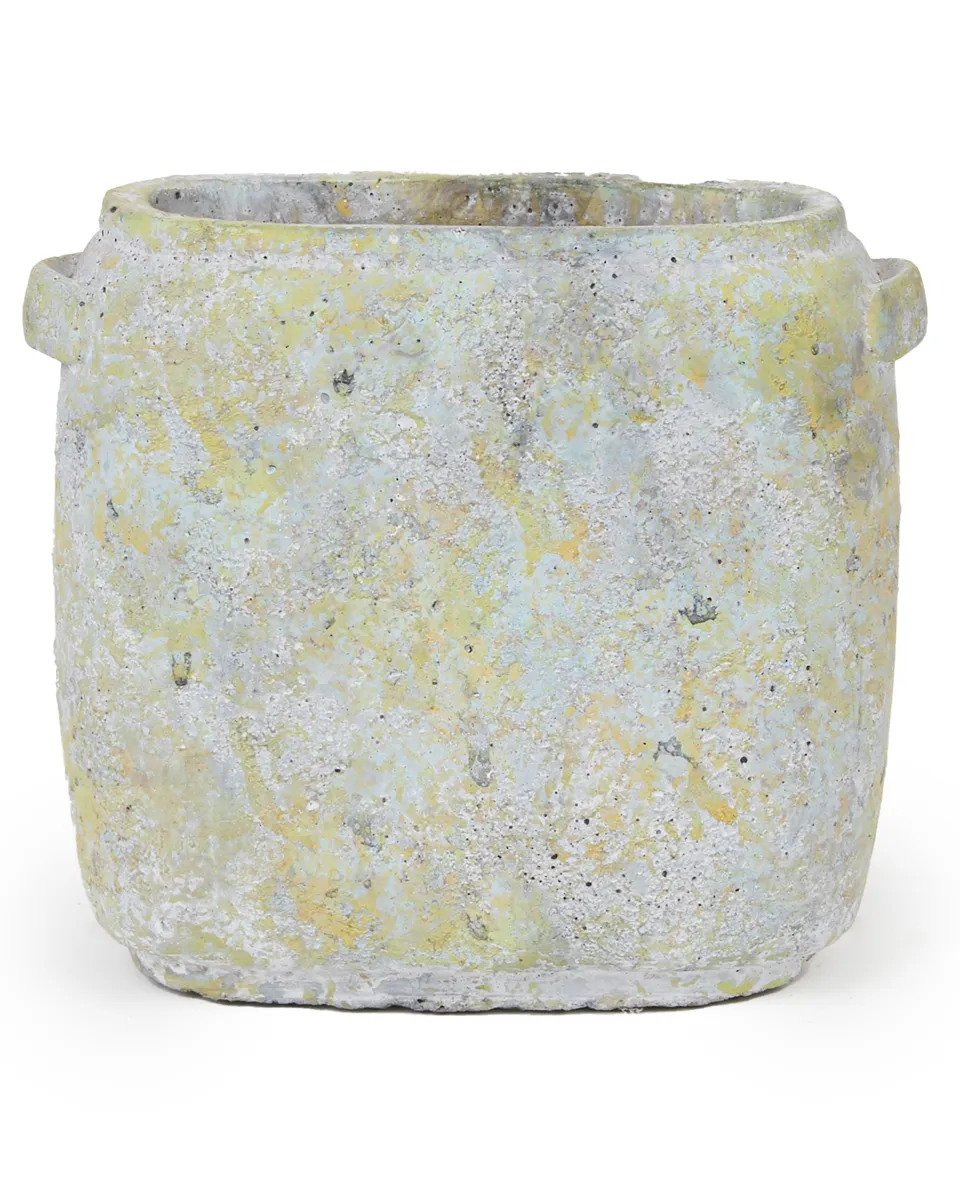 Fade Green Cement Pot Oval S 672319 Fade Green Cement Pot Oval S 672319