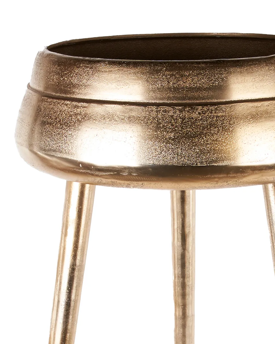 Freydis Gold casted alu planter on base round L 715791L copy detailed
