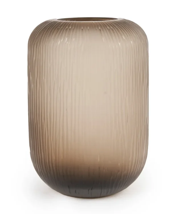 GLASS VASE GRAY 21X34CM DR469