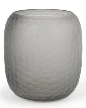 GLASS VASE GRAY 22X27CM DR1425