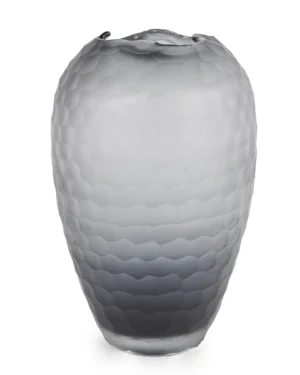 GLASS VASE GRAY 22X35CM DR61