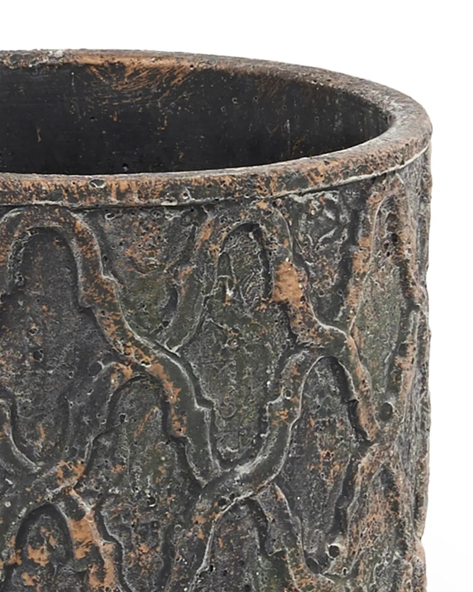 JARRA GOLD CEMENT POT WITH ANTIQUE PATTERN M 706767 15.5X17CM copy detailed JARRA GOLD CEMENT POT WITH ANTIQUE PATTERN M 706767 15.5X17CM copy detailed