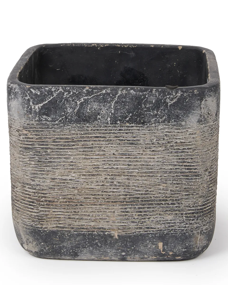 KANE SQUARE POT 15.5X15.5X15 DARK GREY KANE SQUARE POT 15.5X15.5X15 DARK GREY
