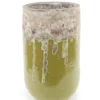 Kaysa Green glazed ceramic pot rough border high702574 S 33 x 33 x 55