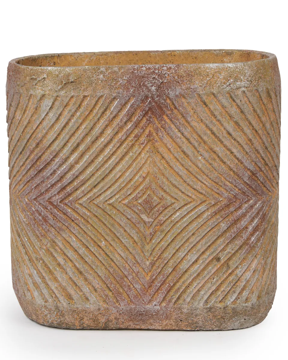 Lawson Orange Cement Tetris Pot Oval L 687598 Lawson Orange Cement Tetris Pot Oval L 687598