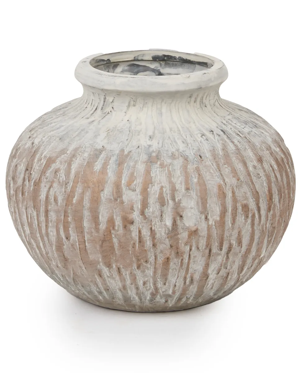 Lima Grey Cement Pot Ball Round Small Border XS 685085 Lima Grey Cement Pot Ball Round Small Border XS 685085