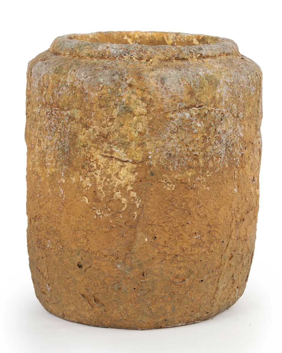 Lyam Gold Cement Farmer Pot Round High M 687551 Lyam Gold Cement Farmer Pot Round High M 687551