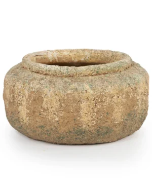 Lyam Gold Cement Farmer Pot Round Low L 687548