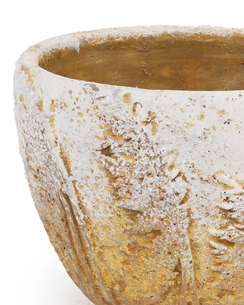 MAVIS BROWN CEMENT POT WHEAT PATTERN ROUND L 702743 15X19CM copy detailed MAVIS BROWN CEMENT POT WHEAT PATTERN ROUND L 702743 15X19CM copy detailed