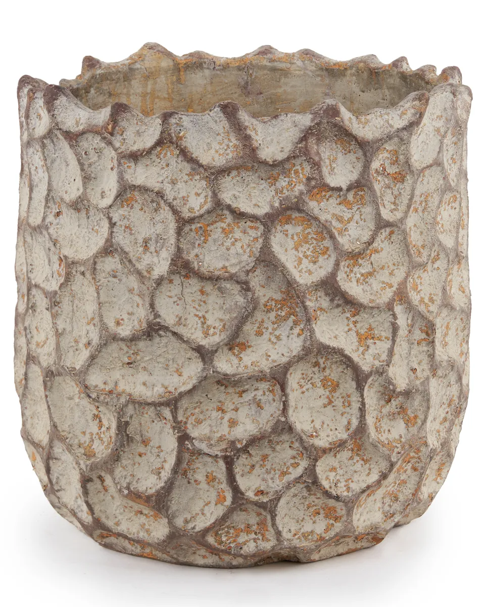 Ova Brown cement struct pot rough edge round708265 XL 40 x 40 x 40 Ova Brown cement struct pot rough edge round708265 XL 40 x 40 x 40