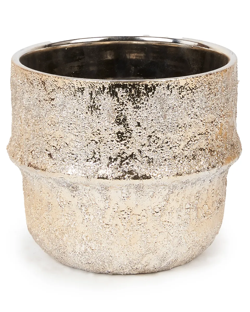 RAYVEN GOLD CERAMIC ETCHED POT ROUND HIGH XL 702607 15X17CM RAYVEN GOLD CERAMIC ETCHED POT ROUND HIGH XL 702607 15X17CM