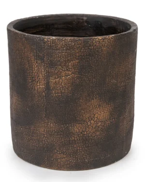 RISSA GOLD CEMENT POT CRACK STRUCTURE ROUND XL 706743 30X30CM