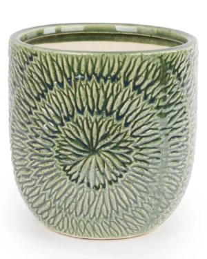 Stef Green ceramic pot circle print round low707856 L 17.5 x 17.5 x 17.5