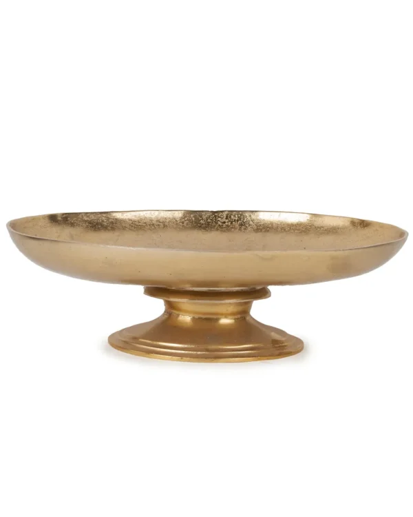 ZANTOS GOLD ALUMINIUM BOWL ON BASE OVAL 702563 18.5X58.5CM