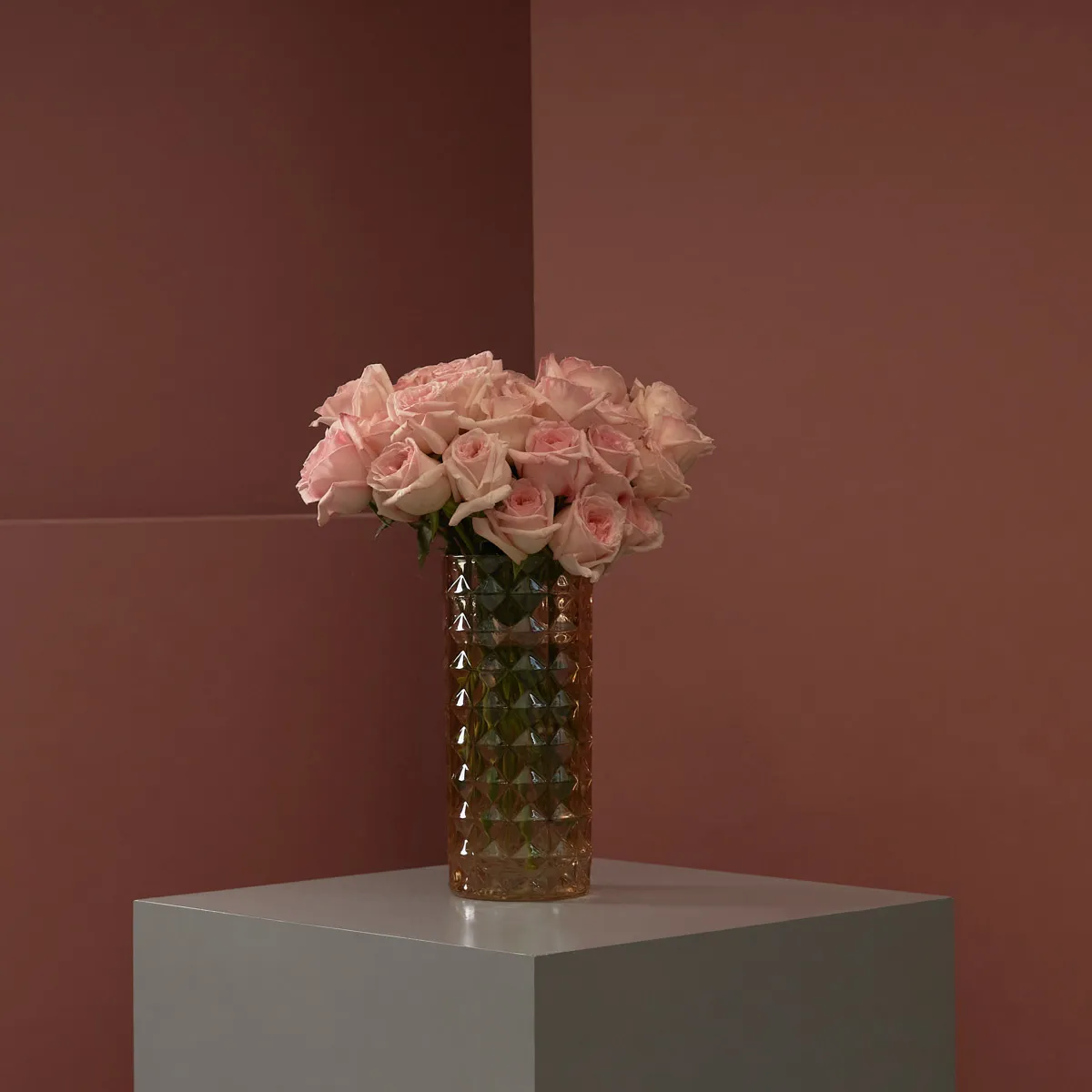 pink ohara on glass vase 3 pink ohara on glass vase 3