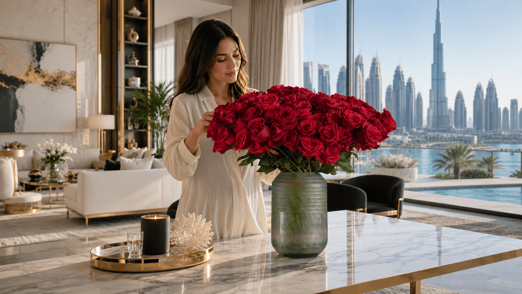 Flower vase arrangement